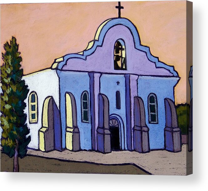 San Elizario Tx Acrylic Print featuring the pastel Colorful San Elizario by Candy Mayer