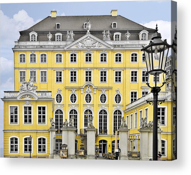 Taschenbergpalais Acrylic Print featuring the photograph Dresden Taschenberg Palace - Celebrate love while it lasts by Alexandra Till