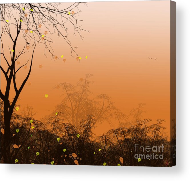 Sunset Acrylic Print featuring the painting Early Sunset by Trilby Cole