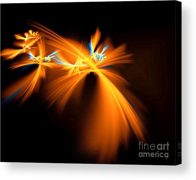 Digital Acrylic Print featuring the digital art Fireflies by Victoria Harrington