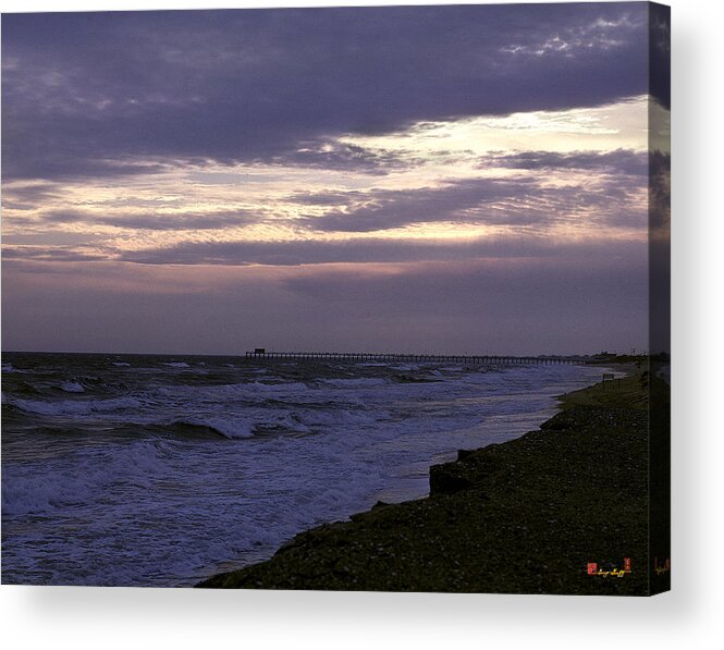 Ocean Acrylic Print featuring the photograph Fishing Pier Before the Storm 14A by Gerry Gantt