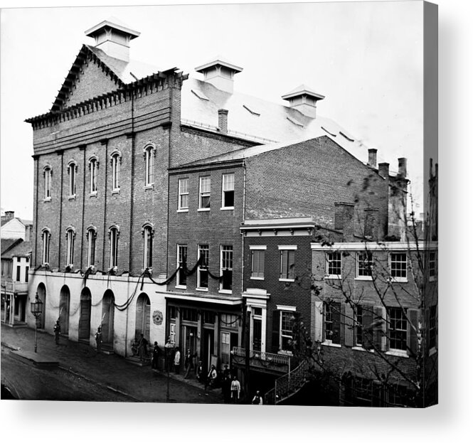 fords Theater Acrylic Print featuring the photograph Fords Theater - after Lincolns assasination - 1865 by International Images