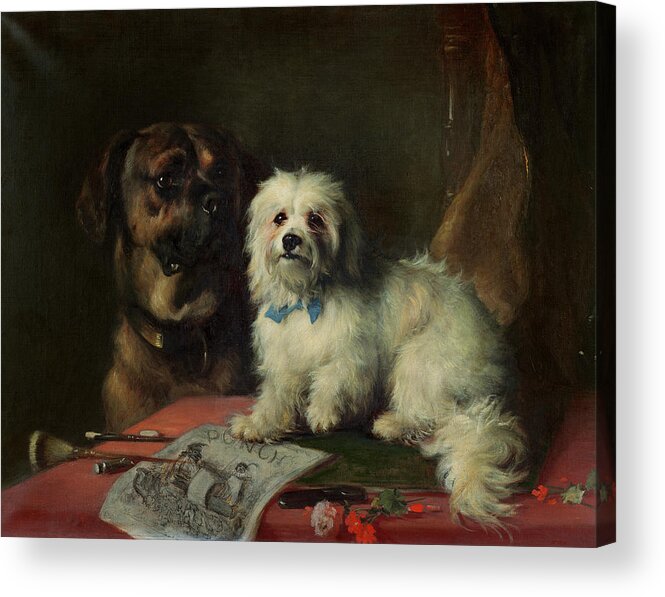 Punch; Dogs Acrylic Print featuring the painting Good Companions by Earl Thomas