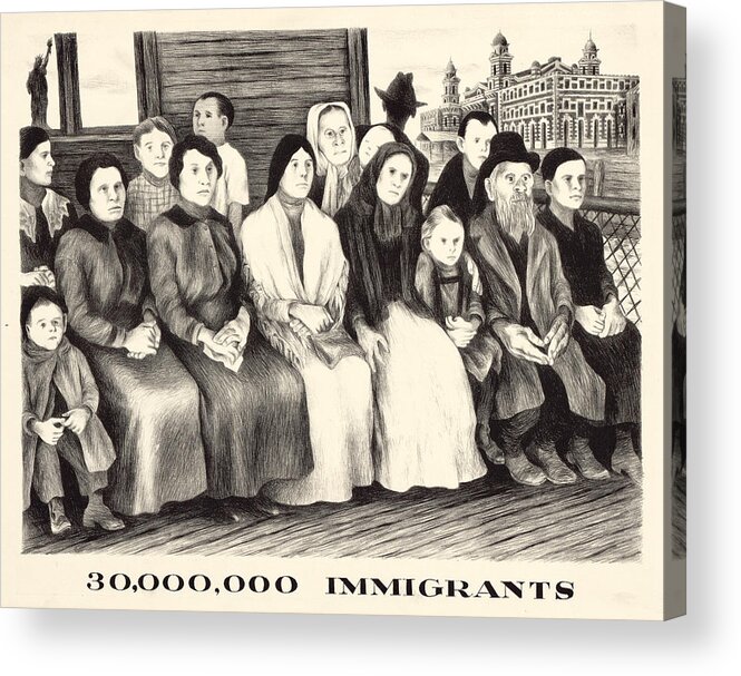 1920s Acrylic Print featuring the photograph Immigrants. Shows A Group Of Immigrants by Everett