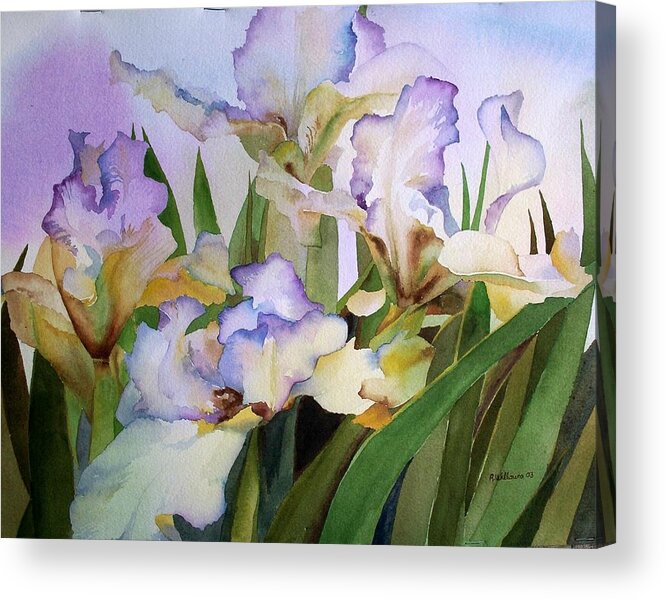 Flowers Acrylic Print featuring the painting Iris III by Richard Willows