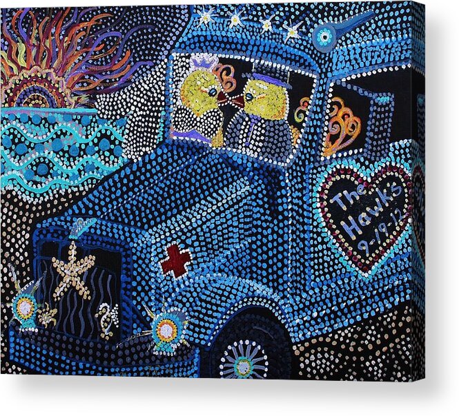 Truck Acrylic Print featuring the painting It All Began at the Beach with a Proposal by Kelly Nicodemus-Miller