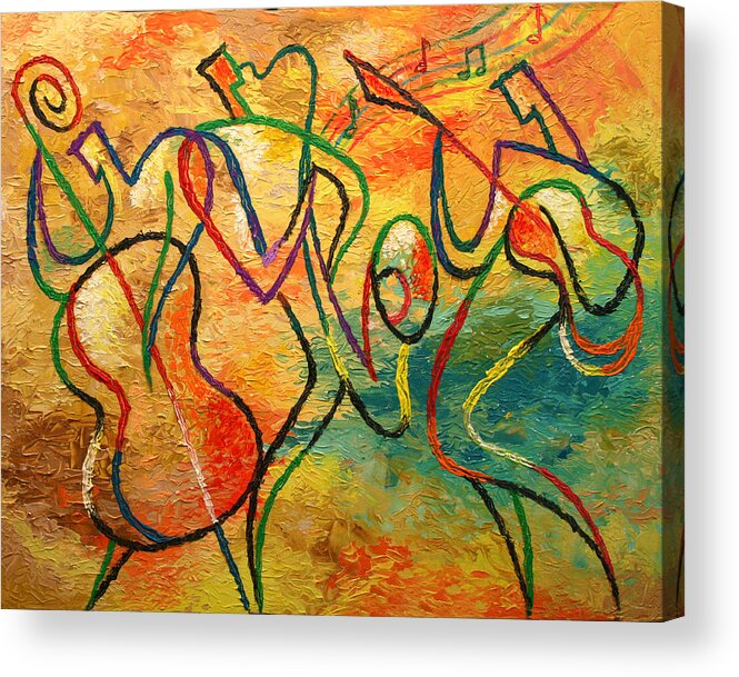  Painting Acrylic Print featuring the painting Jazz-funk by Leon Zernitsky