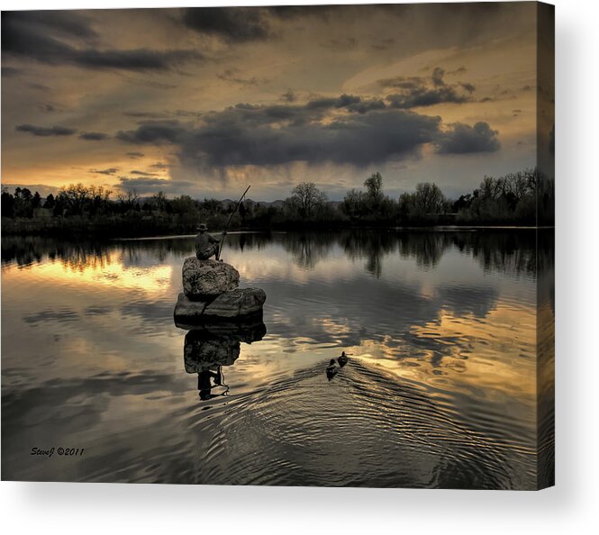 Ketring Lake Acrylic Print featuring the photograph Ketring Lake Sunset by Stephen Johnson