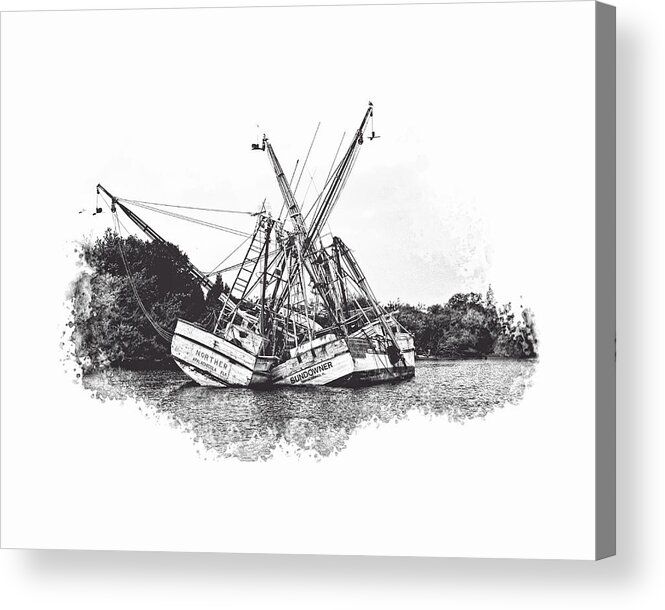 Black And White Acrylic Print featuring the photograph Lean on Me by Gordon Engebretson