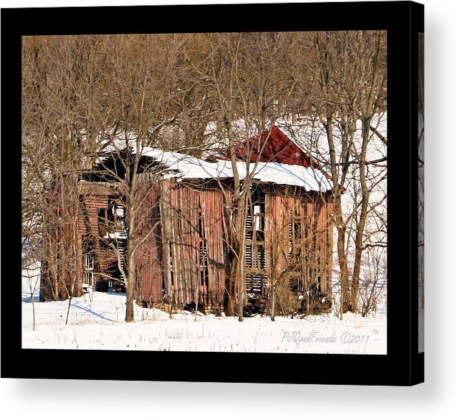 Barn Acrylic Print featuring the photograph 'Many Snows' by PJQandFriends Photography