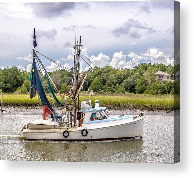 Shrimp Boat Acrylic Print featuring the photograph McClellanville Shrimp Boat by Mike Covington
