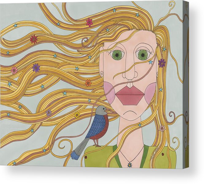 Mother Nature Acrylic Print featuring the drawing Mother Nature by Pamela Schiermeyer