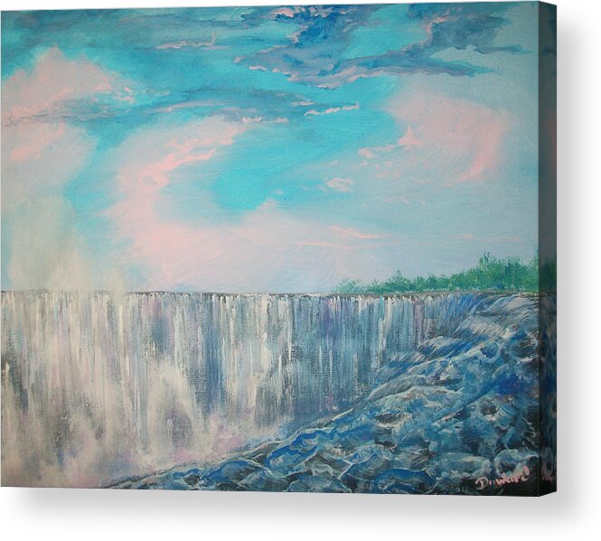Water Acrylic Print featuring the painting Niagara Falls by Raymond Doward