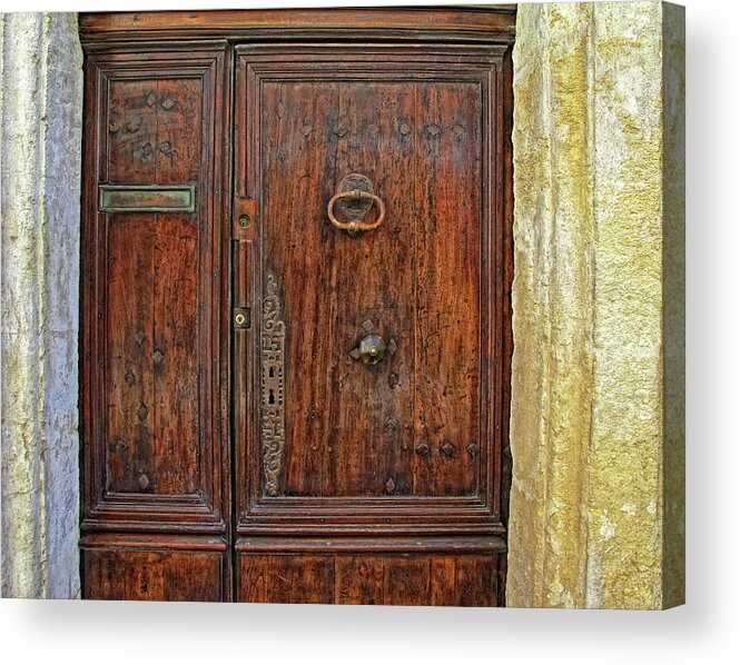 Old Door Acrylic Print featuring the photograph Old Door Study Provence France by Dave Mills