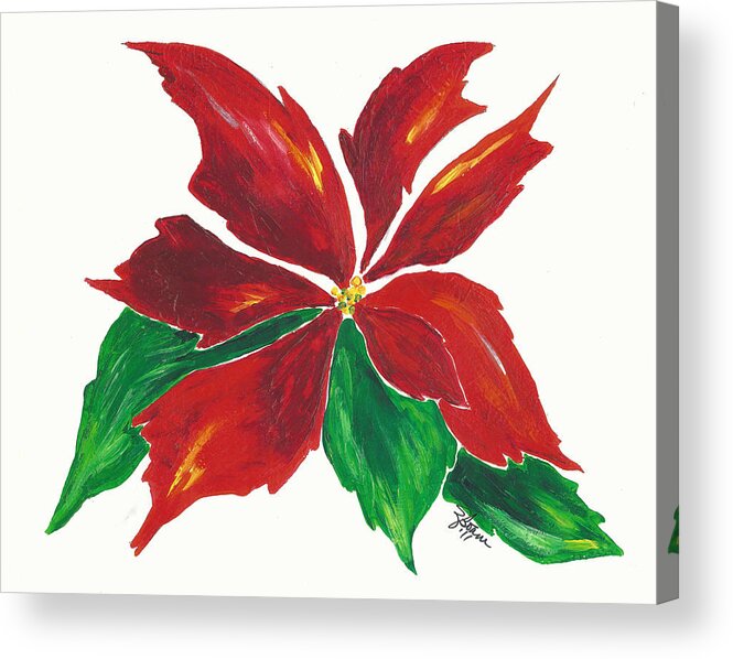 Poinsettia Acrylic Print featuring the painting Original Poinsettia by Elise Boam