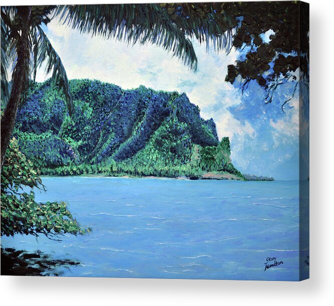 Pacific Acrylic Print featuring the painting Pacific Island by Stan Hamilton