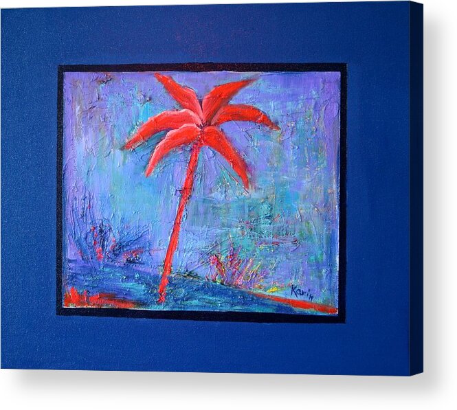 Palm Tree Acrylic Print featuring the painting Palm TreeSeries 13 by Karin Eisermann