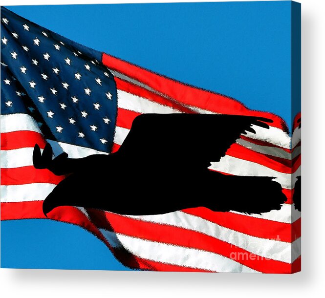 Bald Eagle Acrylic Print featuring the photograph Patriotic Predator by Al Powell Photography USA