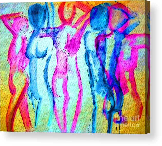 Paintings 5 Acrylic Print featuring the painting Prancing by Julie Lueders 