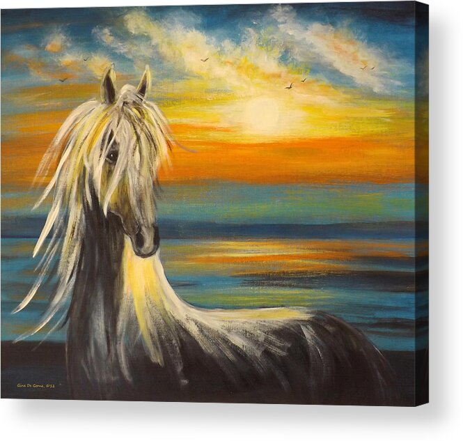 Sunset Acrylic Print featuring the painting Presence by Gina De Gorna