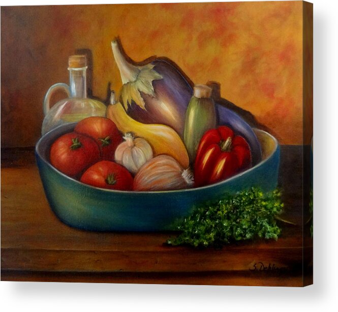 Still Life Acrylic Print featuring the painting Ratatouile. SOLD by Susan Dehlinger
