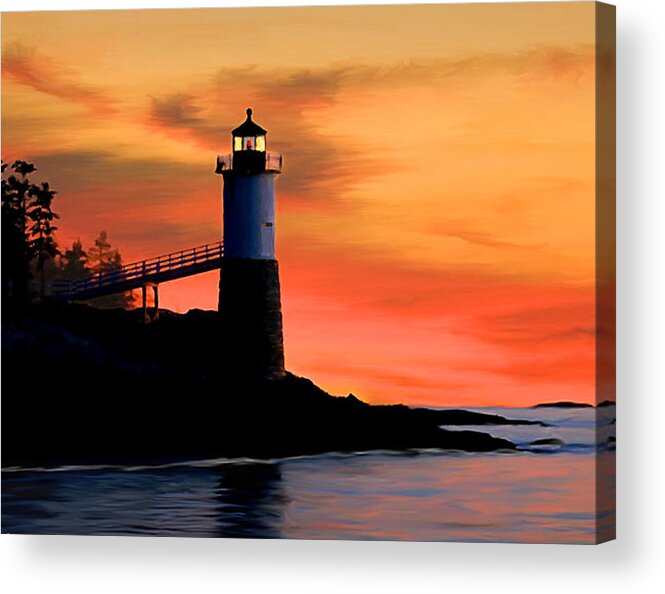 Lighthouses Acrylic Print featuring the photograph Robinson Point Lt. by Fred LeBlanc