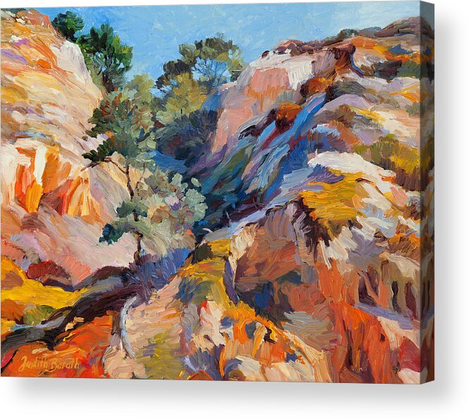 Landscape Acrylic Print featuring the painting Sandstone Canyon by Judith Barath