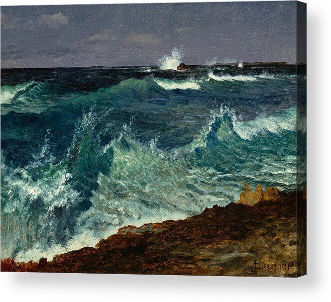 Albert Bierstadt Acrylic Print featuring the painting Seascape by Albert Bierstadt