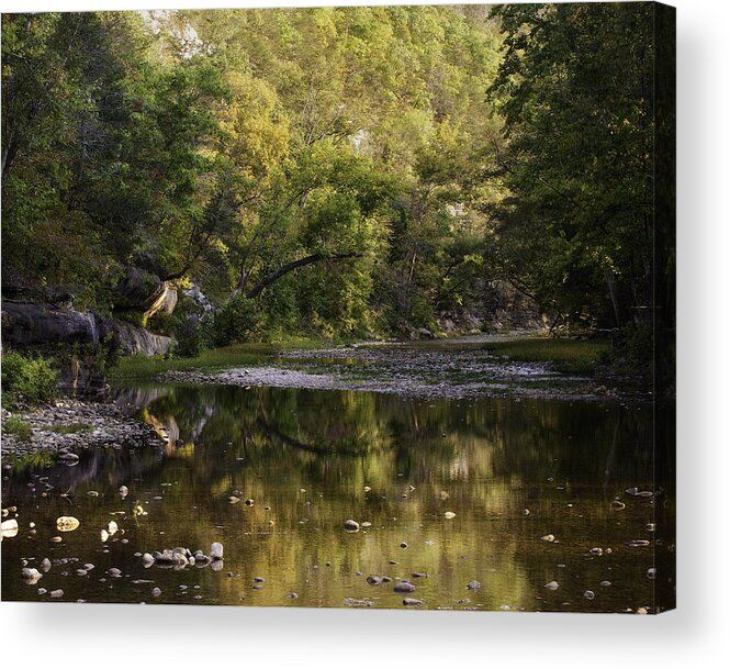 Ponca Access Acrylic Print featuring the photograph September Evening at the Ponca Access Buffalo National River by Michael Dougherty