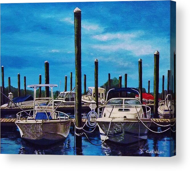 Boat Acrylic Print featuring the painting Simple Pleasures by Daniel Carvalho
