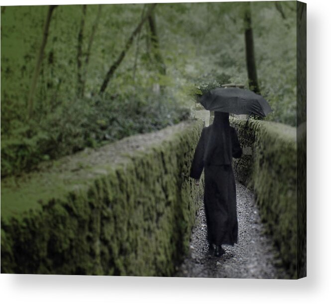 Nun Acrylic Print featuring the photograph Sister Andreja in the Rain by Don Wolf