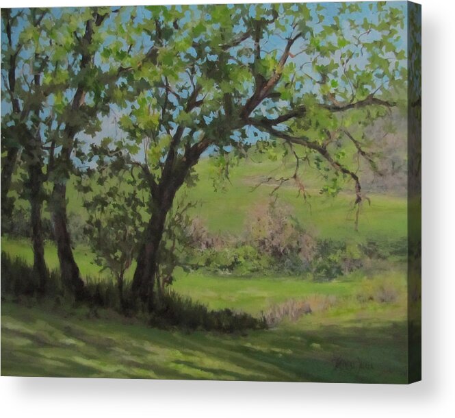 Landscape Acrylic Print featuring the painting Spring Harmony by Karen Ilari