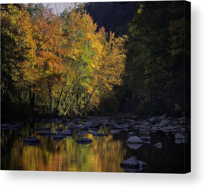 Fall Color Acrylic Print featuring the photograph Sunrise on the Buffalo National River by Michael Dougherty