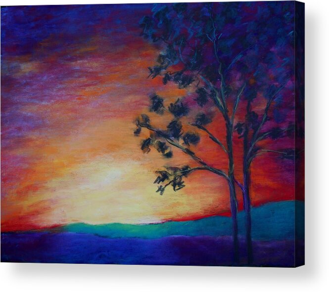 Sunset Acrylic Print featuring the painting Sunset Monday by Karin Eisermann