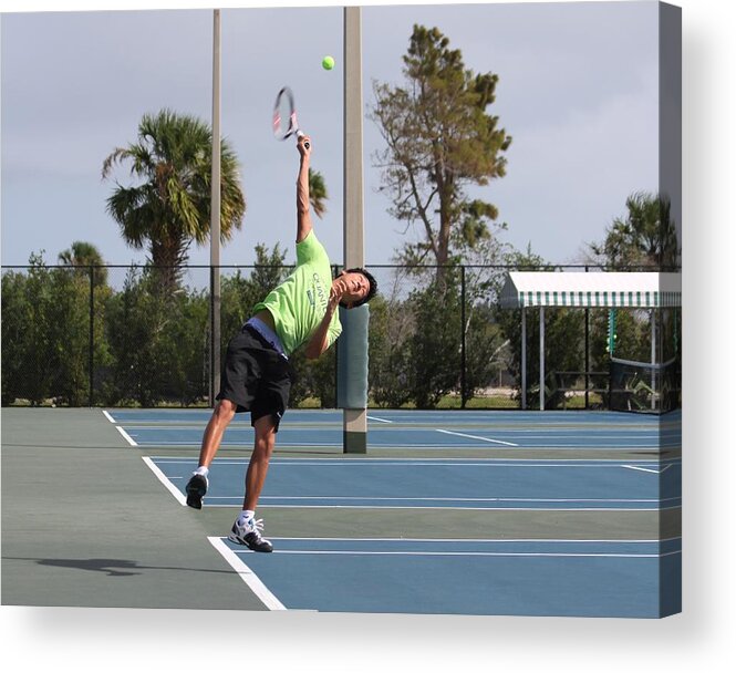  Acrylic Print featuring the photograph Tennis Serve by Jeanne Andrews