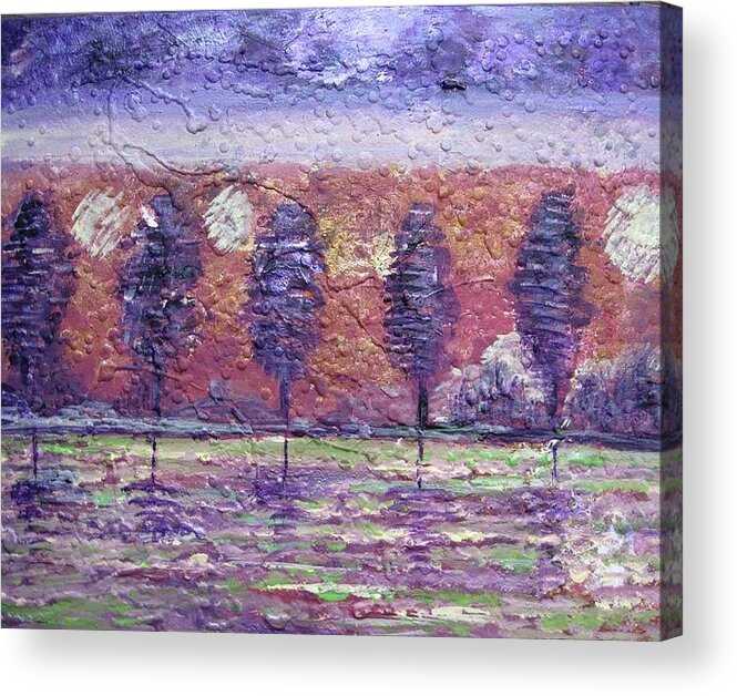 Trees Acrylic Print featuring the mixed media The Boulevard by Jacqui Hawk