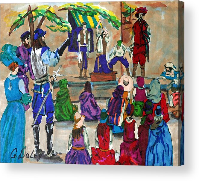 Gail Daley Acrylic Print featuring the painting The Entertainers by Gail Daley