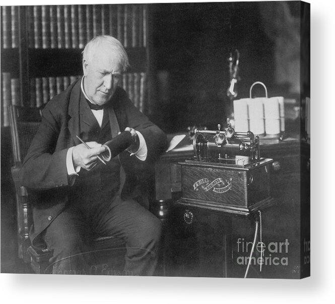 History Acrylic Print featuring the photograph Thomas Edison, American Inventor by Omikron