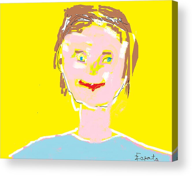 Woman Acrylic Print featuring the digital art Woman Smiling by Felix Zapata