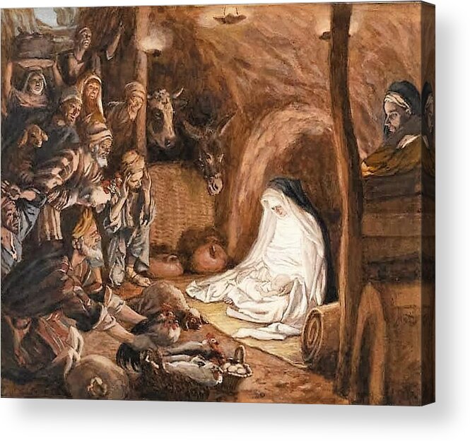 Christmas Acrylic Print featuring the painting Adoration of the Shepherds by Tissot