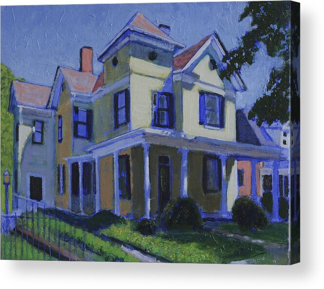Historic Home In Raleigh Acrylic Print featuring the painting Angles #1 by David Zimmerman
