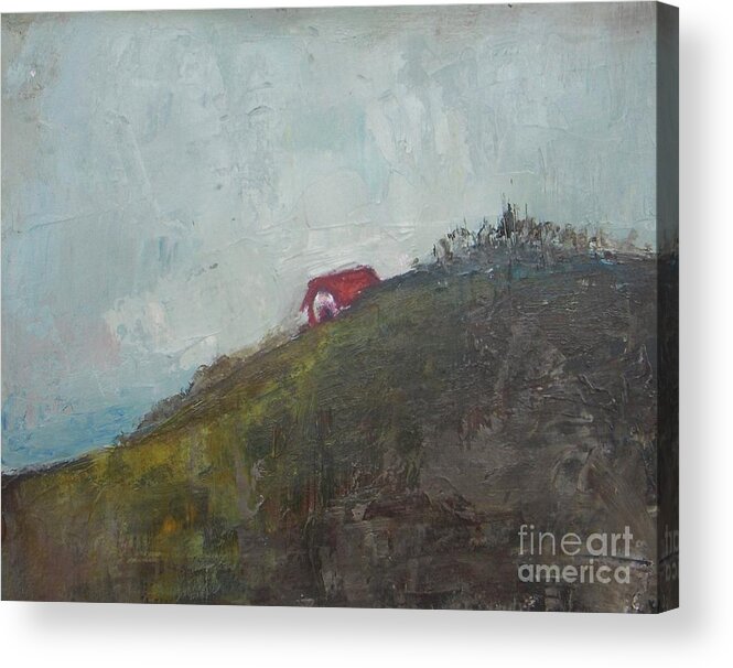 Barn Acrylic Print featuring the painting Barn on the Hill #2 by Vesna Antic