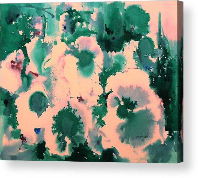 Ink Acrylic Print featuring the painting Blossom Awakening #1 by Sharon K Wilson 