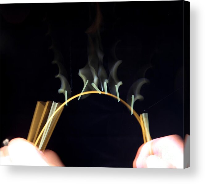 Spaghetti Acrylic Print featuring the photograph Breaking Spaghetti #1 by Ted Kinsman