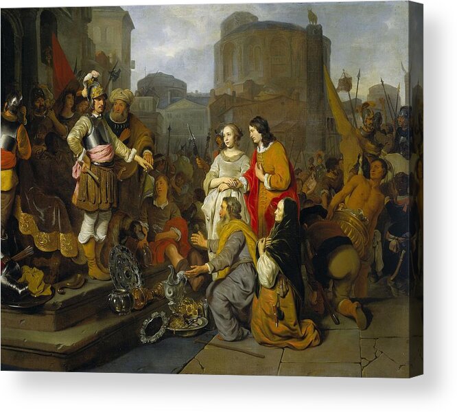 Gerbrand Van Den Eeckhout Acrylic Print featuring the painting Continence of Scipio #1 by Vincent Monozlay
