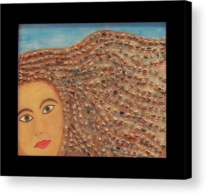 Berlin Wall Acrylic Print featuring the painting Hair by Anneliese Fritts