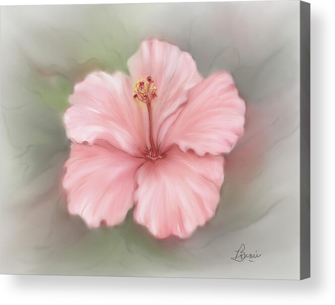 Floral Acrylic Print featuring the painting Hibiscus #1 by Bonnie Willis