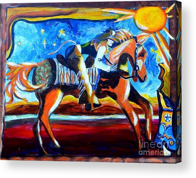 Horse Acrylic Print featuring the painting Horse Whisperer #1 by Jayne Kerr