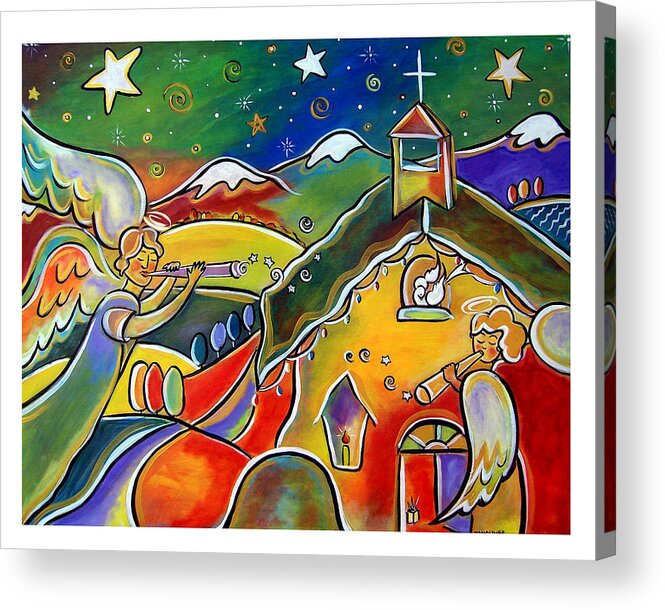 Angels Acrylic Print featuring the painting Joy to the World by Jan Oliver-Schultz