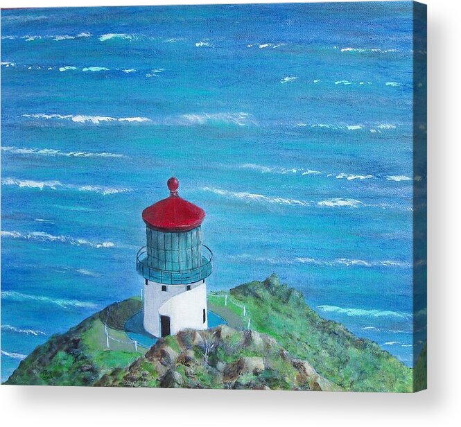 Lighthouse Acrylic Print featuring the painting Lighthouse #1 by Tony Rodriguez